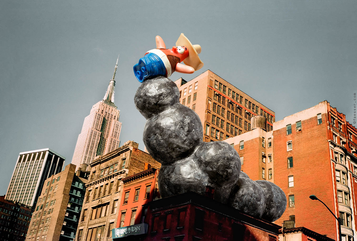 Monumental, three-dimensional parody of the current leadership in the states; artist Roland Faesser, sculptor and painter 2018